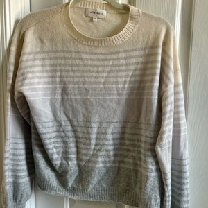 Bella Dahl Striped Cream and Gray Sweater